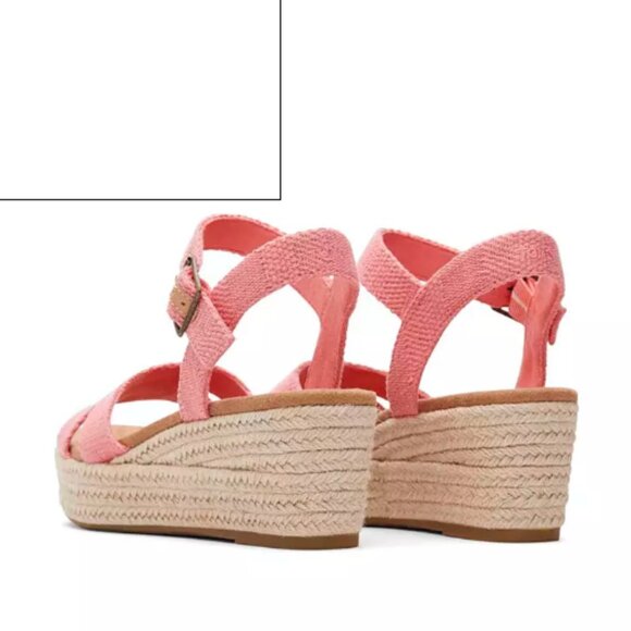 Toms Audrey Women's Shell Pink Metallic Linen Stripe Size 9 - Picture 4 of 12